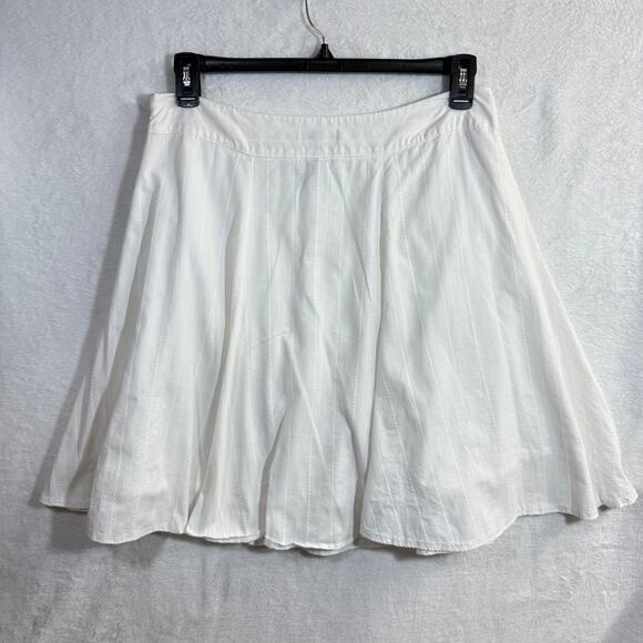 NY&CO 12 White Skater Skirt Cotton Lined Mini Summer Boho Cottagecore‎ Softgirl - Picture 4 of 9